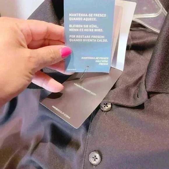 Men’s Nike Short Sleeve Dri-Fit Stay Cool Dark Gray Polo Golf Shirt GEA SZ XXL - Picture 4 of 7